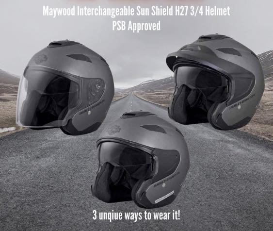 NEW Harley Davidson Helmet 3in1 Maywood PSB approved flat black