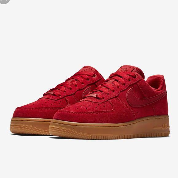 suede red air force ones