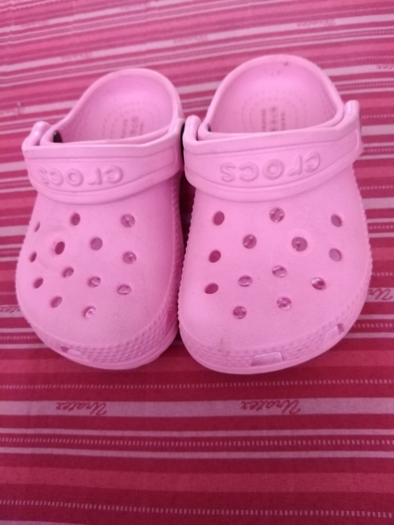Original Pink Crocs C6, Babies & Kids, Babies & Kids Fashion on Carousell
