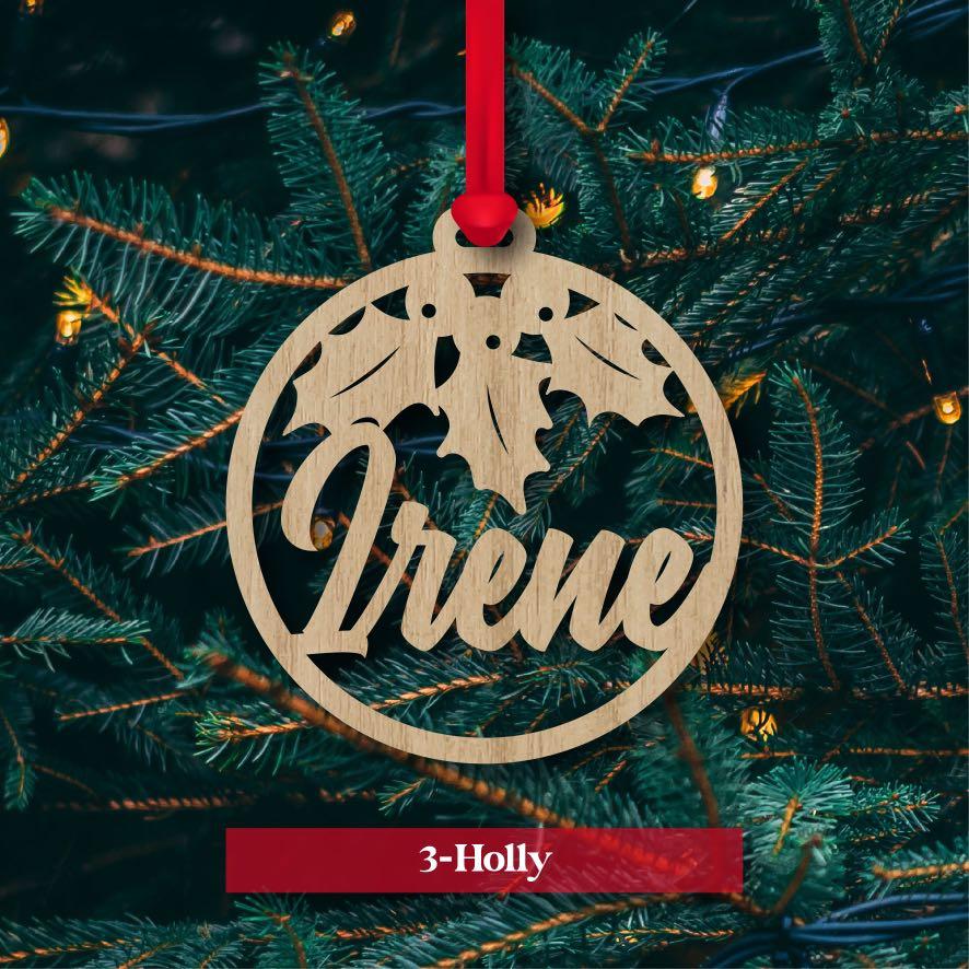 Personalised Christmas Tree decoration (Category: Other Home Decor) located in Cainta. Submitted by jaylynjunio (Listing ID 1173967369, Image 1). Description: ✔️ laser cut on 5mm plywood ✔️ comes with your choice of red organza ribbon or jute string ✔️ raw finish ✔️ packaged in a red organza pouch ✔️ dimension of 80mm diameter ✔️ ₱100 each piece + shipping fee #christmastree #christmasdecorations.