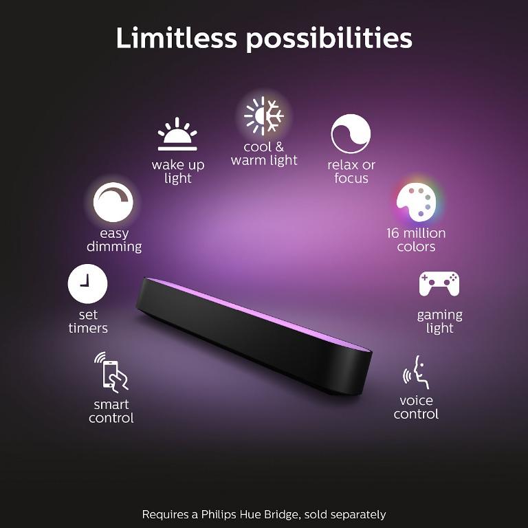 Philips HUE Playbar/ Double Playbar/ Single Extension/ Gaming LED Light Sync  to screenplay, Furniture  Home Living, Lighting  Fans, Lighting on  Carousell