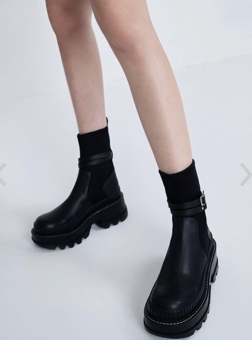 flat platform ankle boots