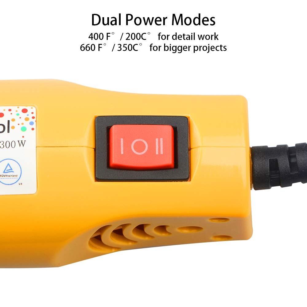 Power Adjustable Mini Heat Gun, Tomorotec up to 660 F Handheld Electric