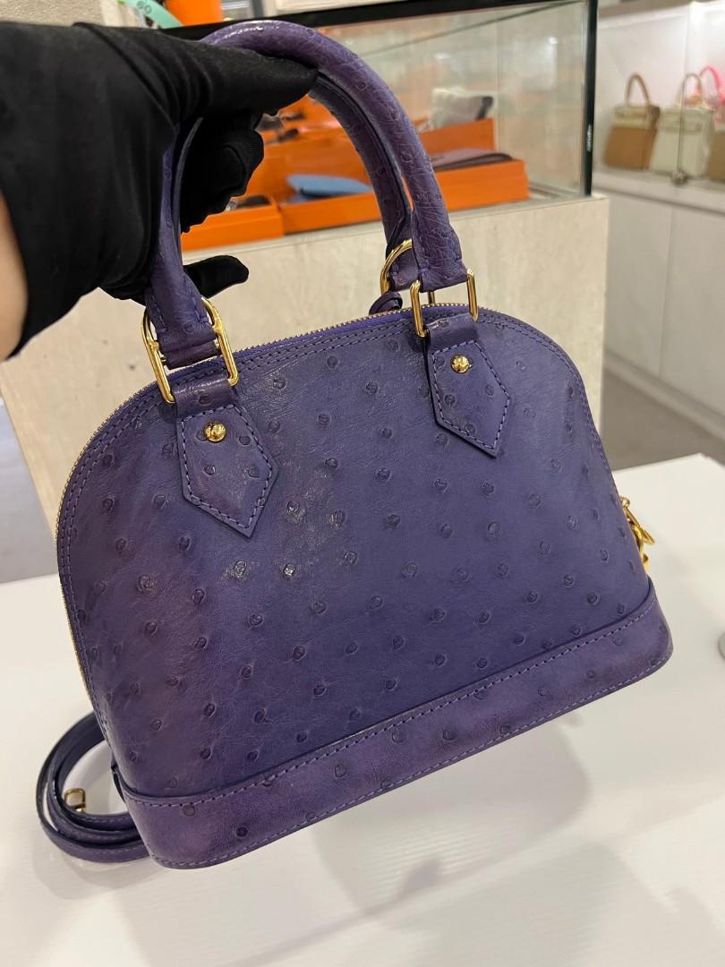 Louis Vuitton, Bags, Louis Vuitton Ostrich Alma Bb Shoulder Bag Figue