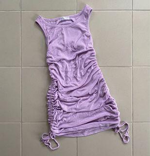 Purple Gathered Dress
