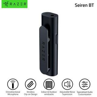 ‼️Legit & Brandnew ❤️RAZER Seiren BT Bluetooth Microphone for Mobile Streaming  Description  Omnidirectional Microphone Powerful Noise Suppression and Customization Wireless, Ultra light Clip on Design computer pc laptop windows apple ios android vlogger