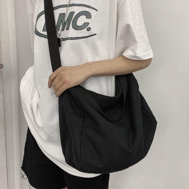 Ready Stock Korean Fashion Ulzzang Canvas Big Capacity Men Sling Bag Shoulder Bag Crossbody Bag Men s Fashion Bags Sling Bags on Carousell