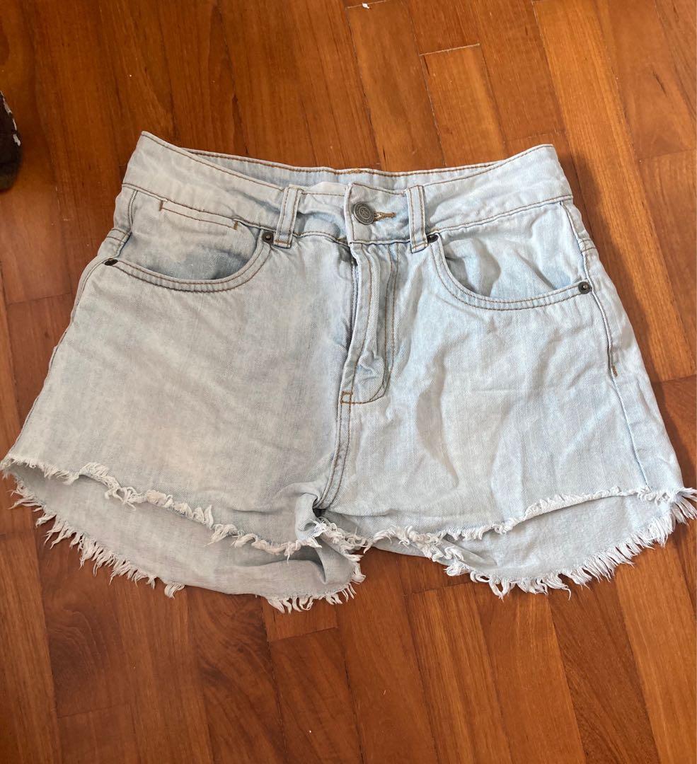 Ripped white washed Denim Shorts Women s Fashion Bottoms Shorts