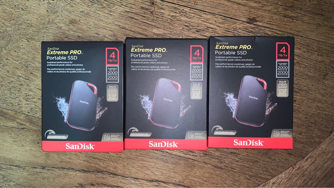 全新SanDisk 4TB Extreme PRO Portable SSD - Up to 2000MB/s - USB-C 