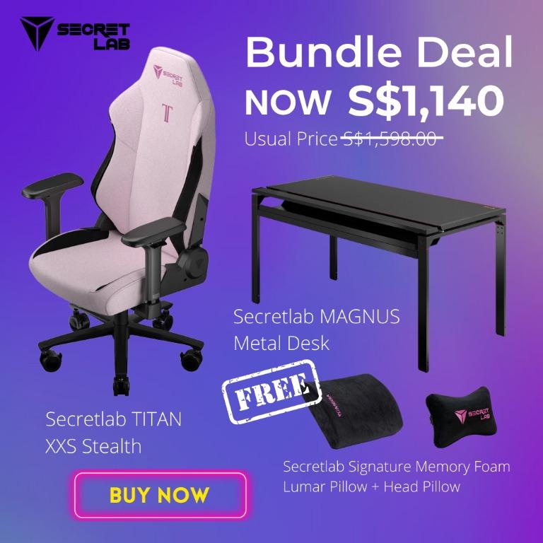 Secretlab TITAN (XXS) Gaming Chair + Secretlab MAGNUS Metal Desk with