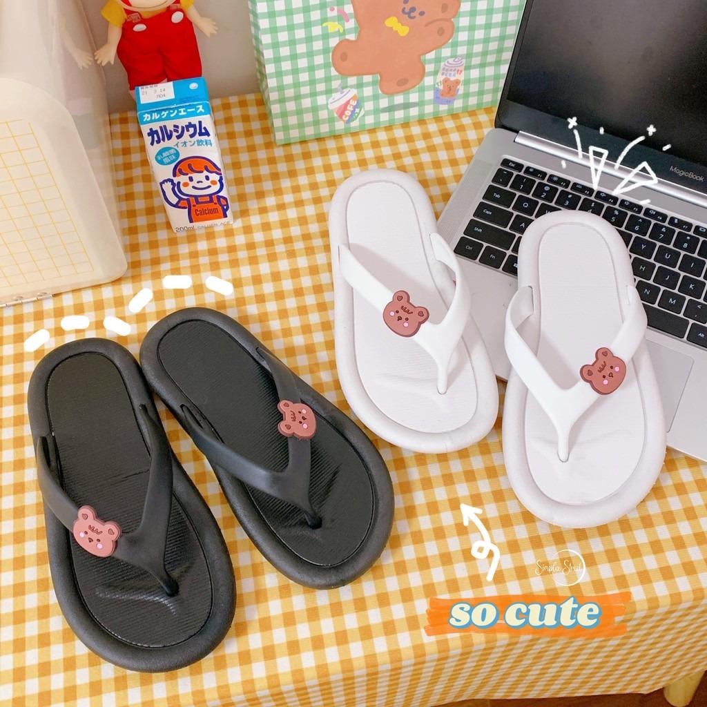 SG Local Stock Cute Bear Flip Flop Anti slip Flip flop Women s