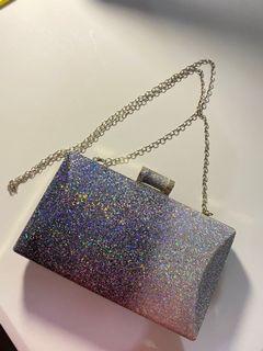 Silver Shiny Clutch Bag