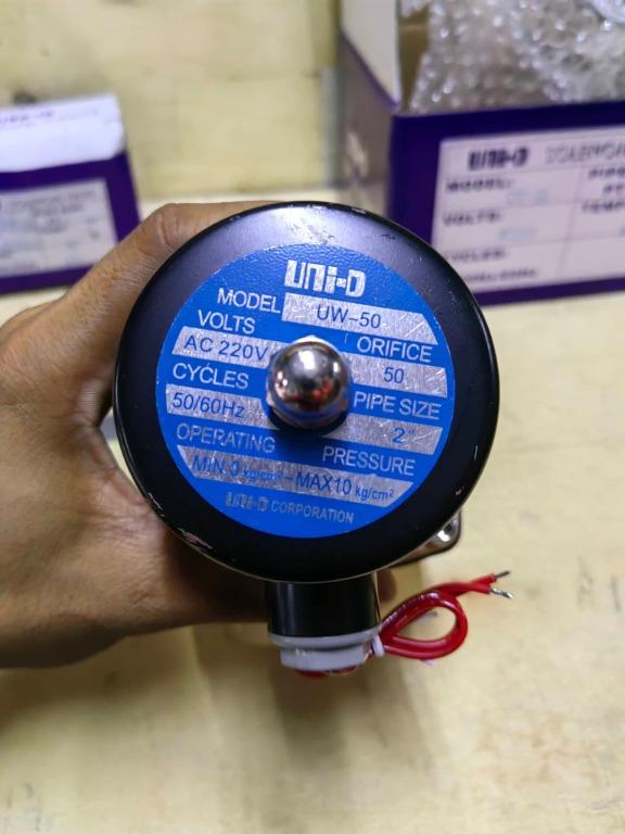 Solenoid Valve 220v (Category: Construction Tools & Equipment) located in Manila. Submitted by 09150361920ronvillaflor (Listing ID 1173949975, Image 2). Description: Solenoid Valve 220v Size: 2" Model: UW-50 Brand: UNI-D Price: 6,100.00 Welcome to "Takezo Industrial Supply" For inquiries GLOBE:📞 ☎ 0915-036-1920 VIBER:📞 ☎ 0915-036-1920 Email me@ 📫 📑 r-o-n-.-t-a-k-e-z-o-i-n-d-u-s-t-r-i-a-l-@-g-m-a-i-l-.-c-o-m Check my Carousell: https://www.car