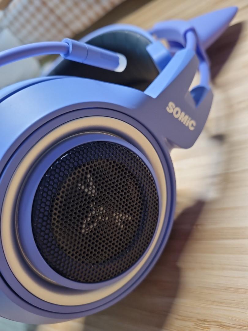 SOMIC G951S Purple Cat Ear Gaming Headset with Mic 3.5MM Plug