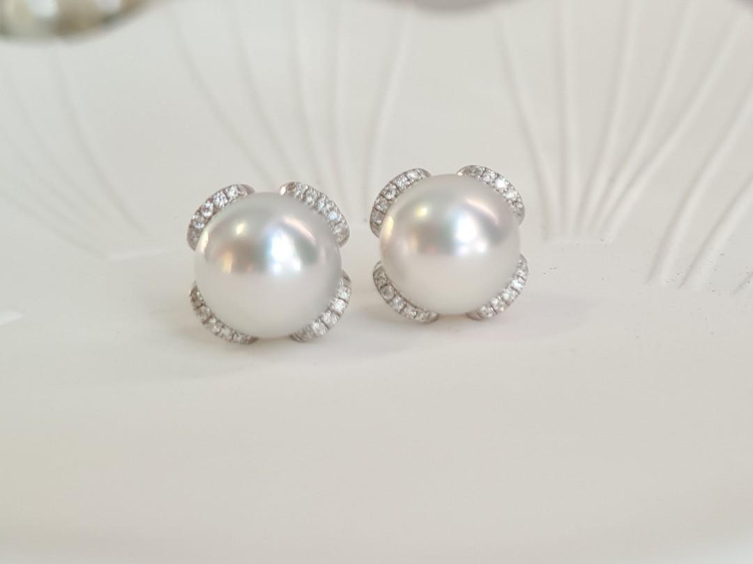 South sea white pearl earring Women s Fashion Jewelry
