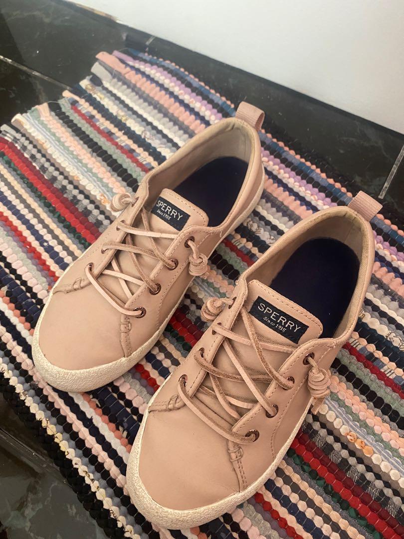 Sperry Women s Crest Vibe Lea ther Sneakers Rose Dust Women s