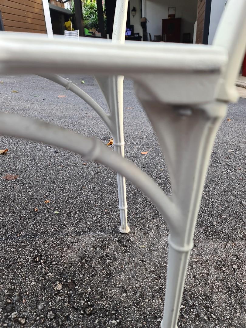 Splendid Enderslea Antique Wrought Iron Chair with Unique Bamboo Accents from Malacca, Furniture