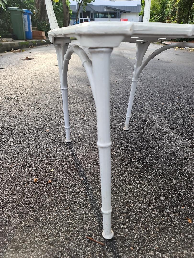 Splendid Enderslea Antique Wrought Iron Chair with Unique Bamboo Accents from Malacca, Furniture