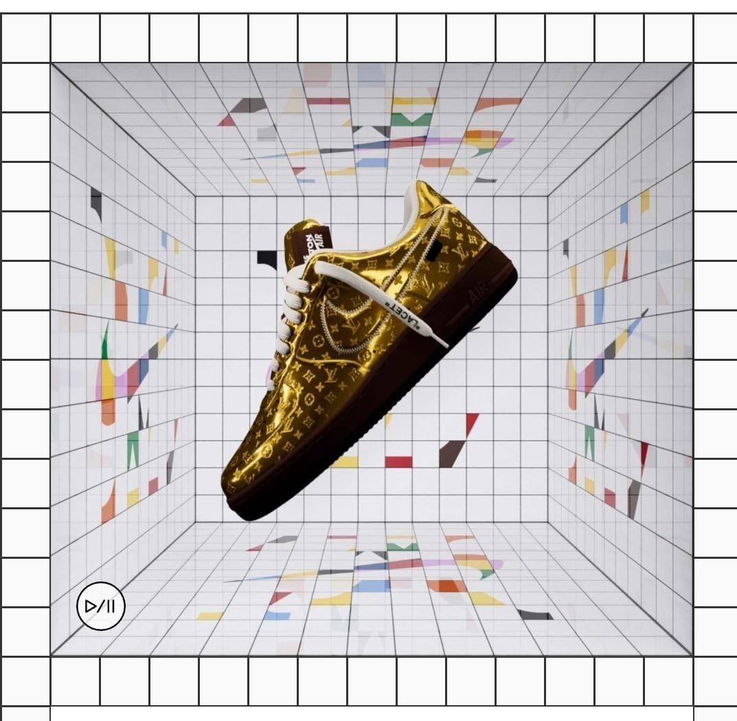 lv nike air force 1 gold