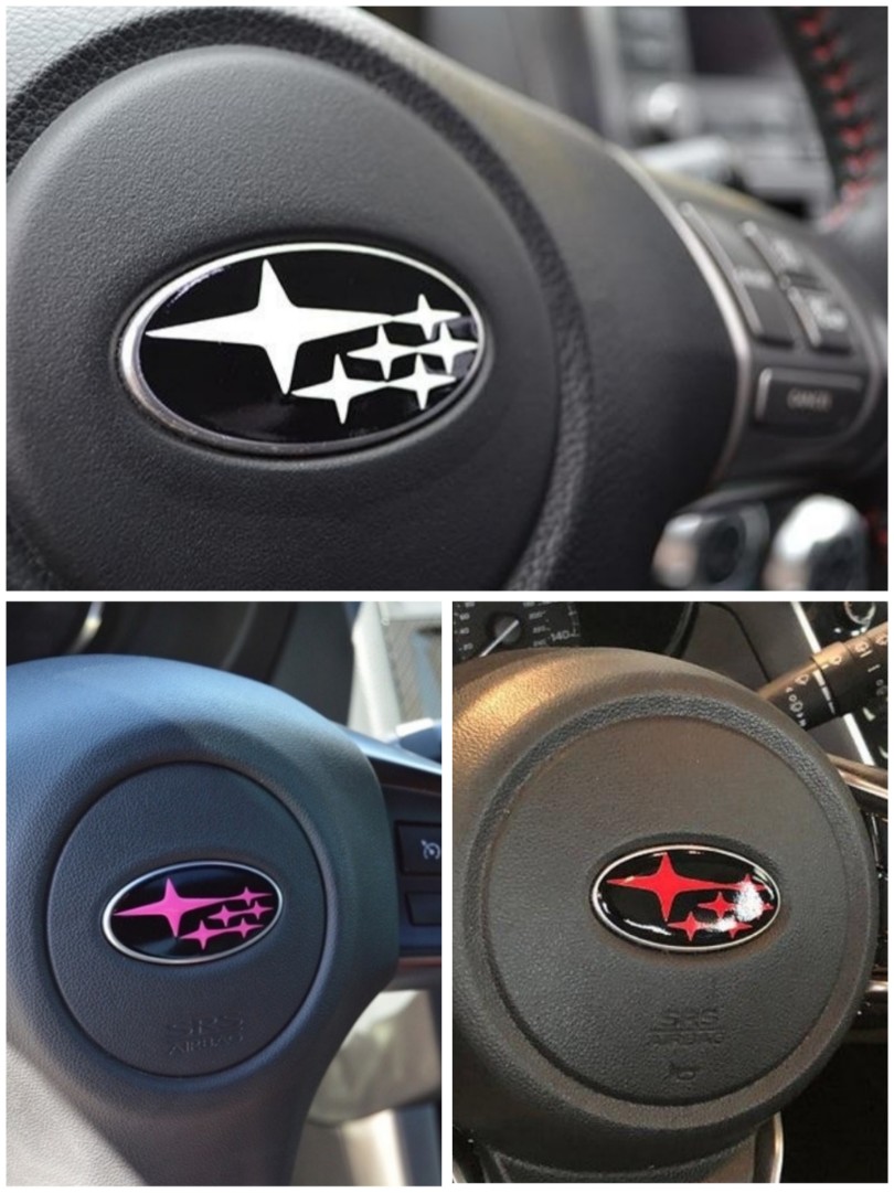 Subaru logo steering wheel on sale cover