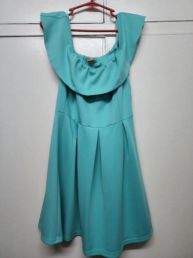 Teal offshoulder dress (Category: Dresses) located in Manila. Submitted by Ro_stuff (Listing ID 1174063703, Image 1). Description: XL on tag.