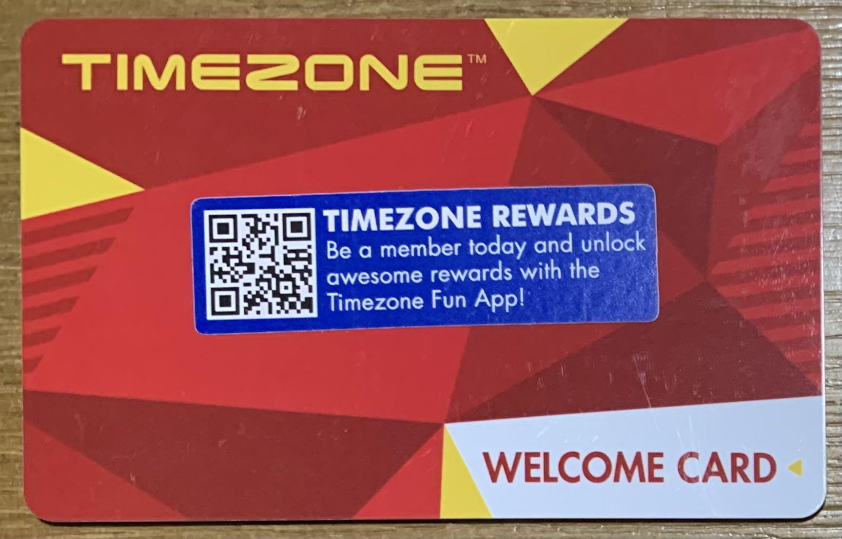 Timezone Card with 10 Stored Value, Tickets & Vouchers, Store Credits