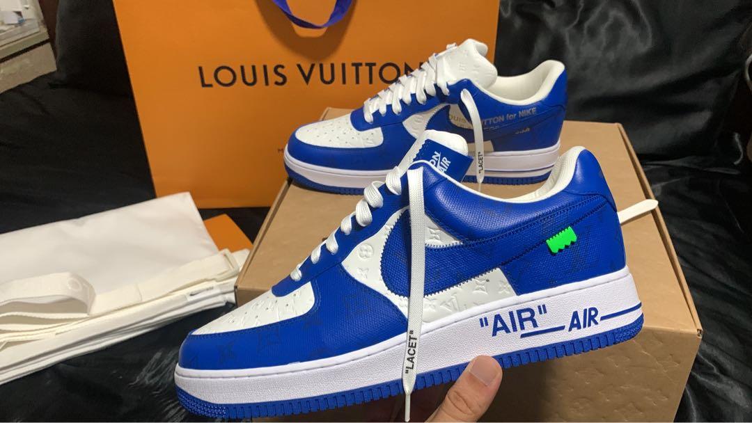 Louis Vuitton X Nike Air Force 1 Virgil Abloh (Royal Blue), Men's Fashion,  Footwear, Sneakers on Carousell
