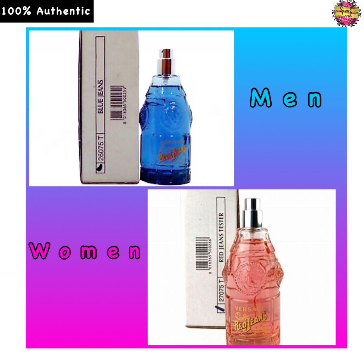 Versace Blue Jeans Man EDT 75ml Versace Red Jeans Woman EDT 75ml Tester W O Cap Retail Packaging