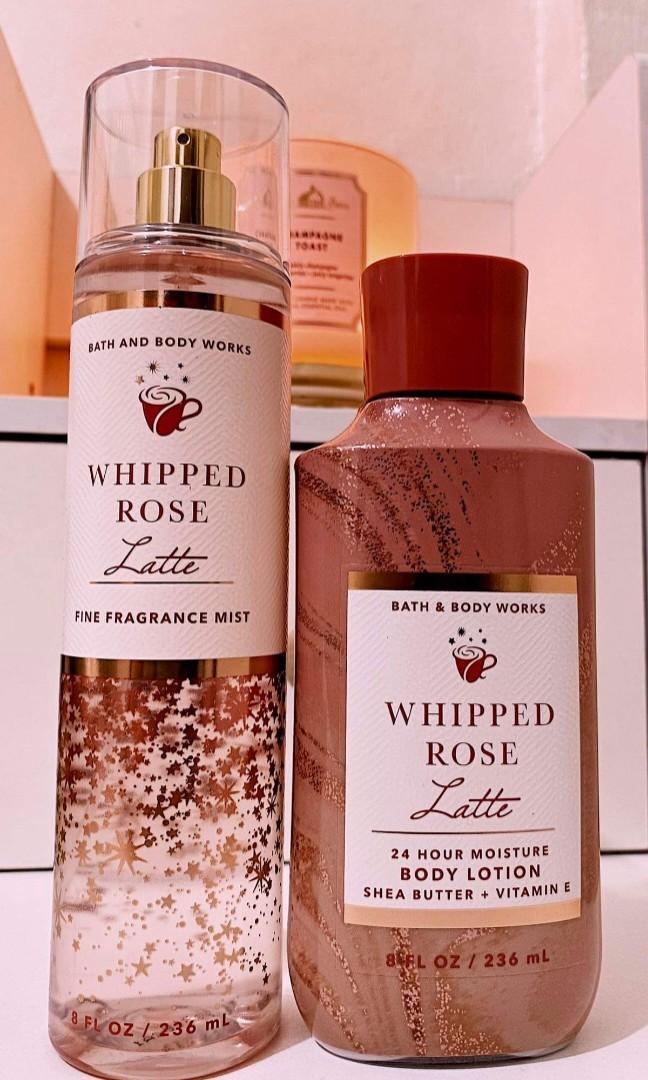 Whipped rose latte bath and body works set, Beauty & Personal Care