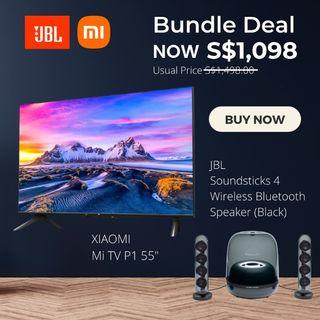 XIAOMI Mi TV P1 55" + JBL Soundsticks 4 Wireless Bluetooth Speaker (Black) Bundle Deal
