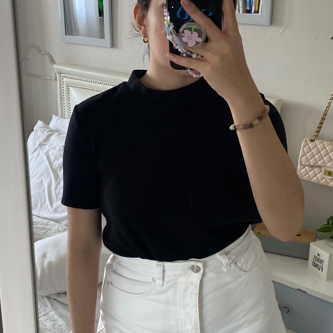Zara black mock neck top Clearance
