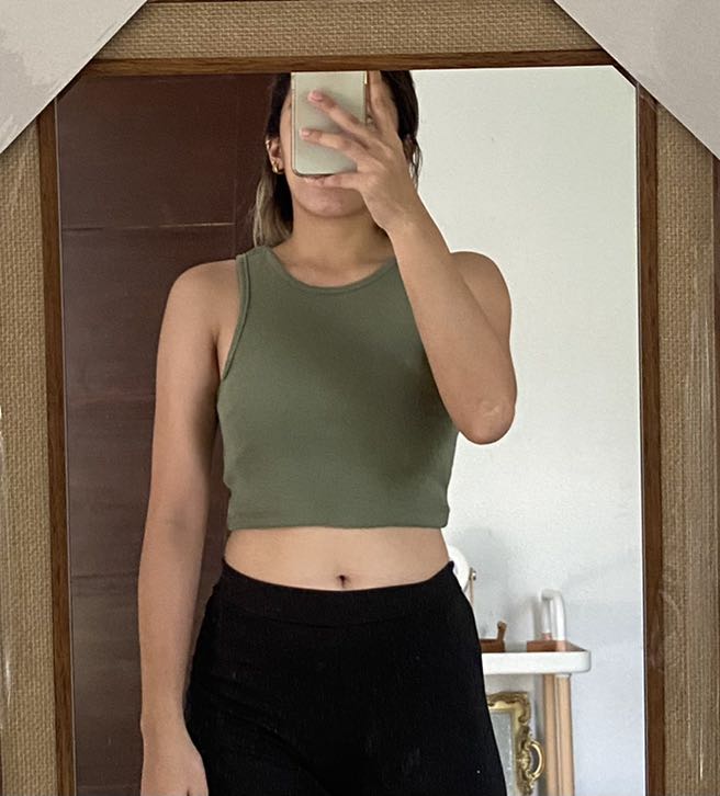 Zara green tank top, Women's Fashion, Tops, Sleeveless on Carousell