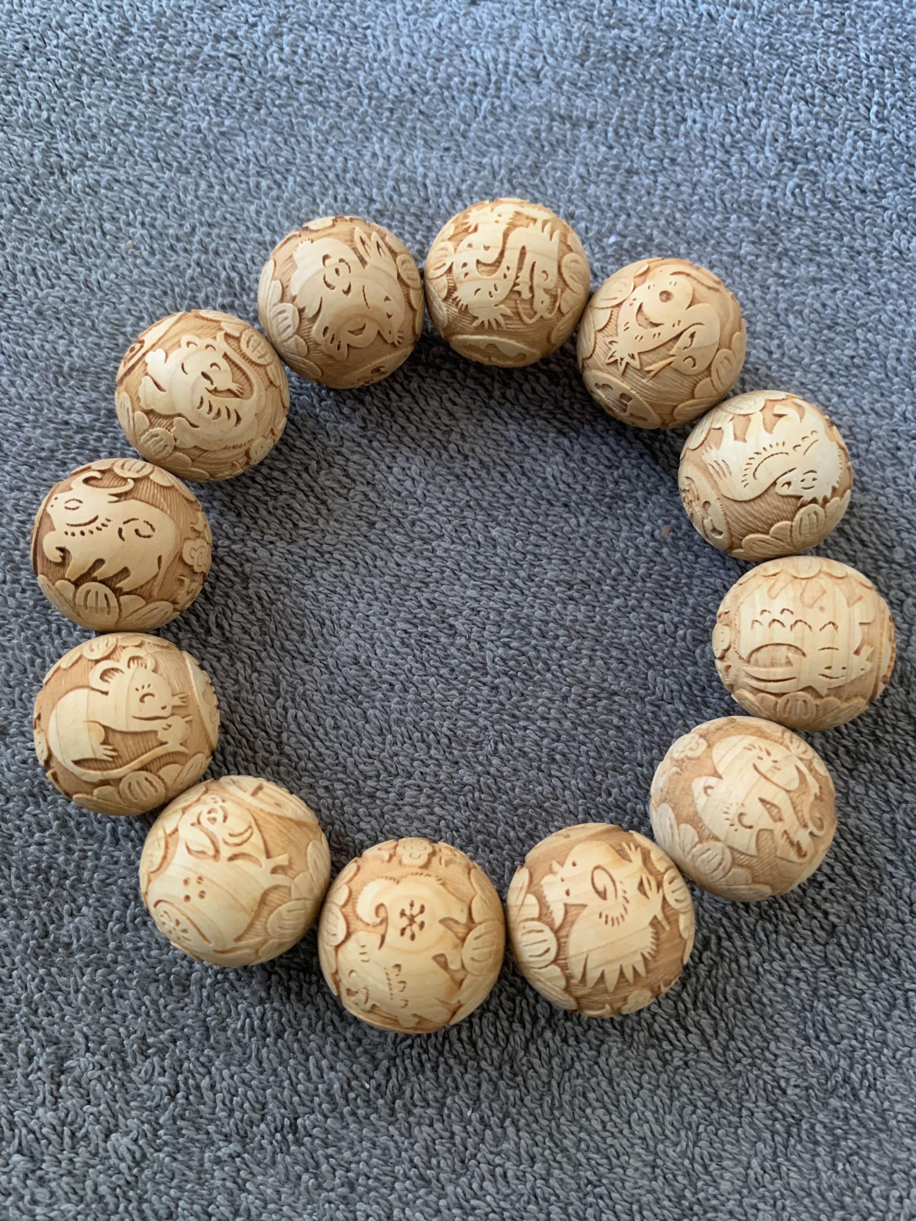 2 0mm十二生肖崖柏手串 女裝 飾物及配件 手鍊 Carousell