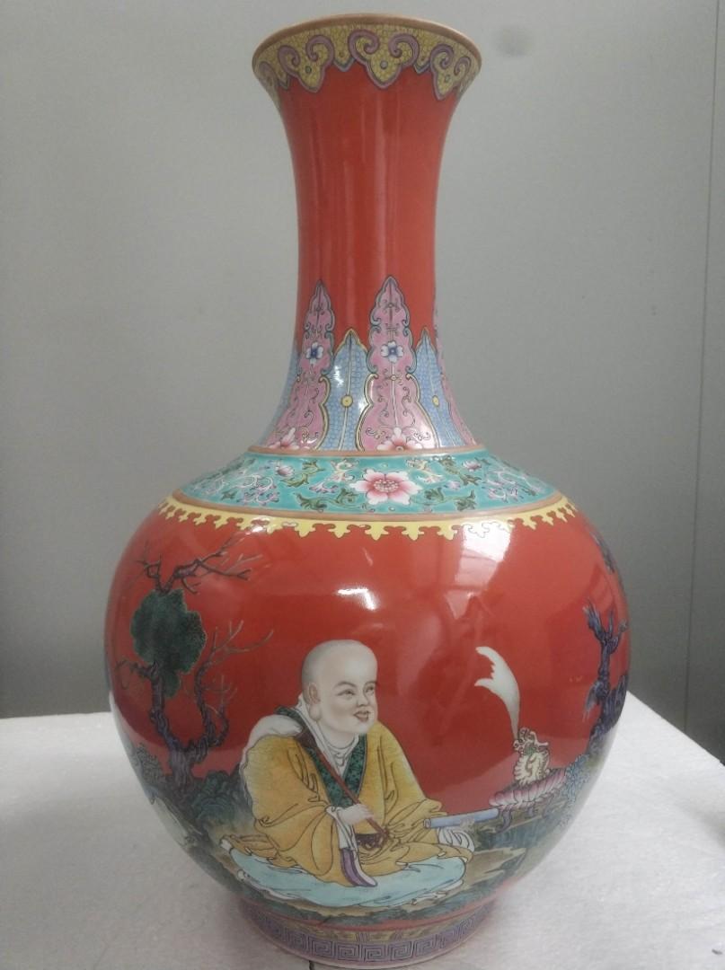 景德鎮　大明萬暦年製　古玩　粉彩　一輪挿し　油壺　サイズ φ9㎝×高さ6.3㎝ Yahoo!オークション -「大明萬暦年製」の落札相場・落札価格