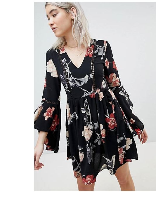 boohoo floral smock dress