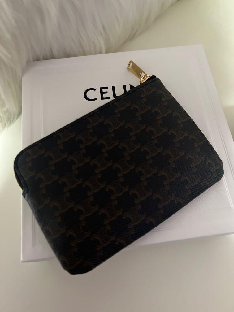 Celine Coin & card pouch purse with hook 10B772DTN.38AW PVC
