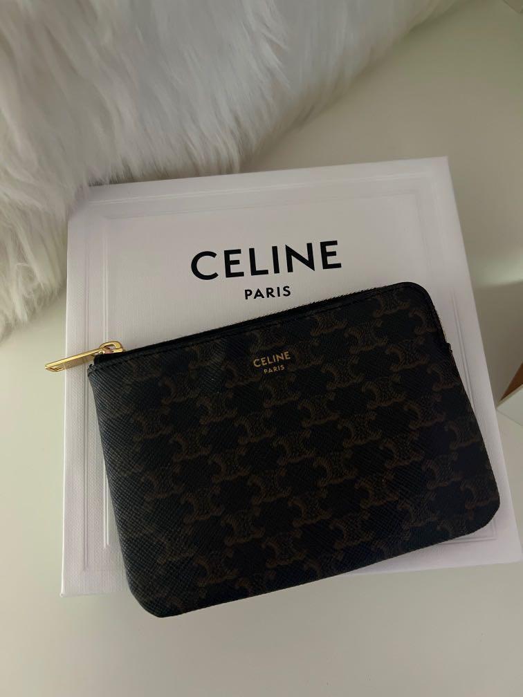 Celine Coin and Card pouch with hook, Luxury, Bags & Wallets on