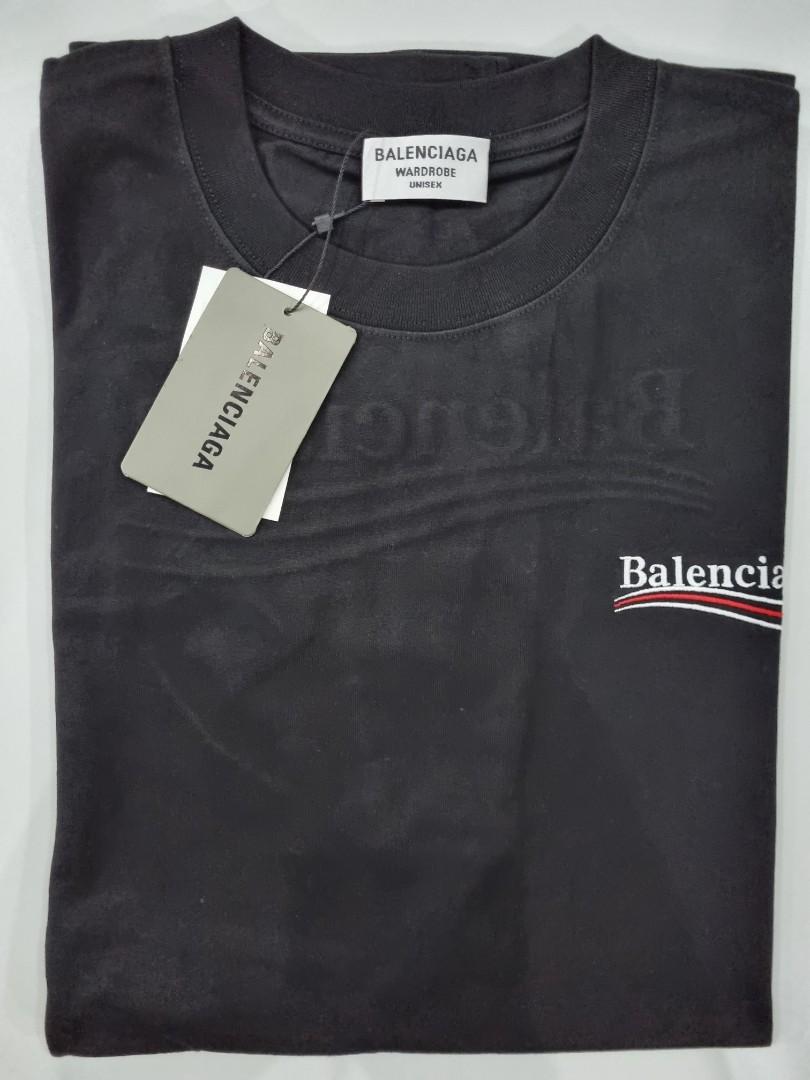 balenciaga political embroidered oversized t shirt