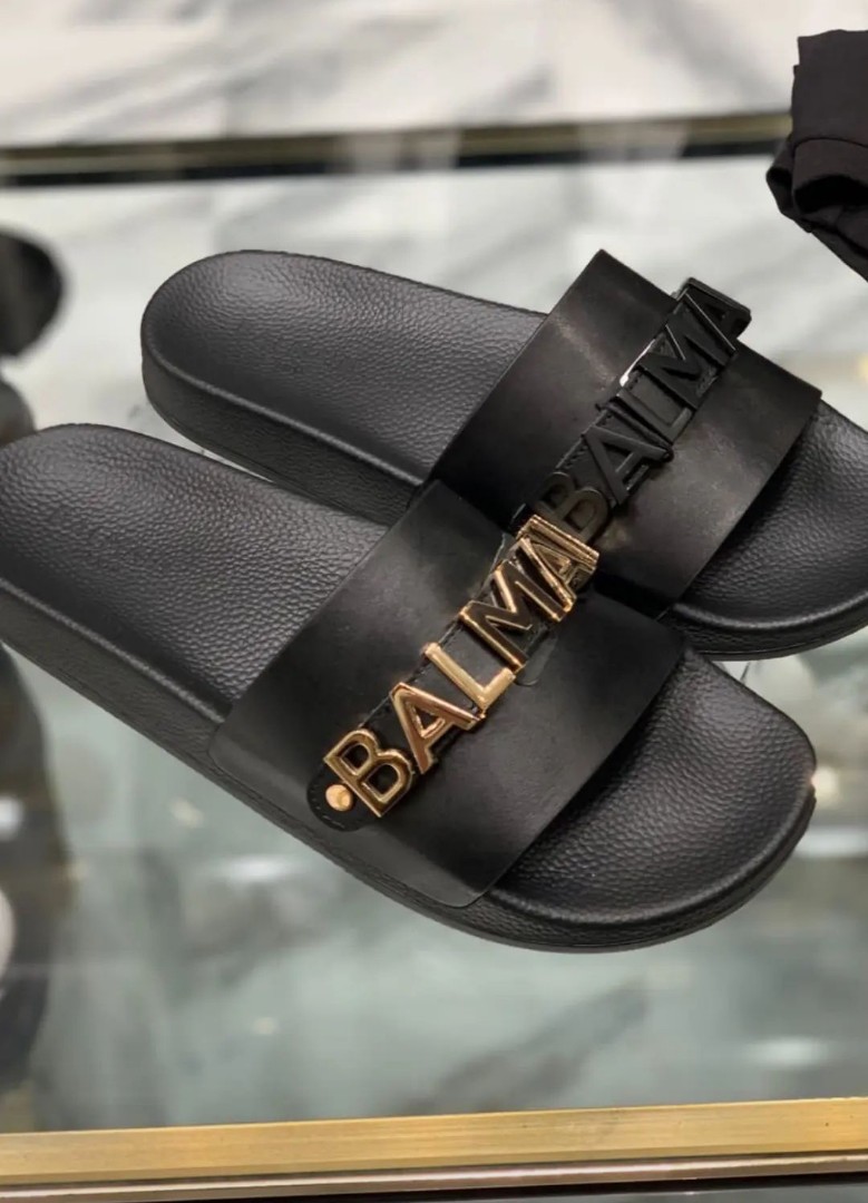 Balmain Slides, Women's Fashion, Footwear, Flats & Sandals on Carousell