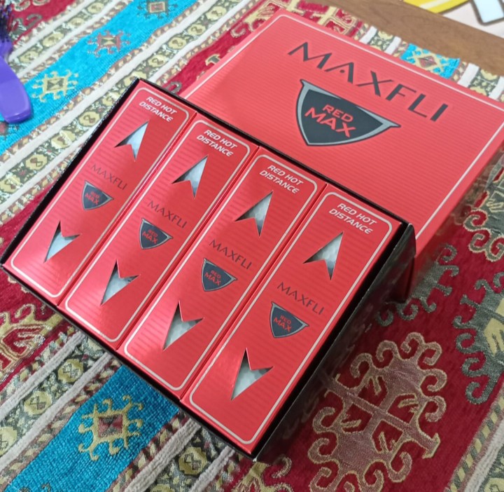 [BRAND NEW] MAXFLI Red Max Golf Balls 4 Sleeves, Total 12 Balls, Sports Equipment, Sports