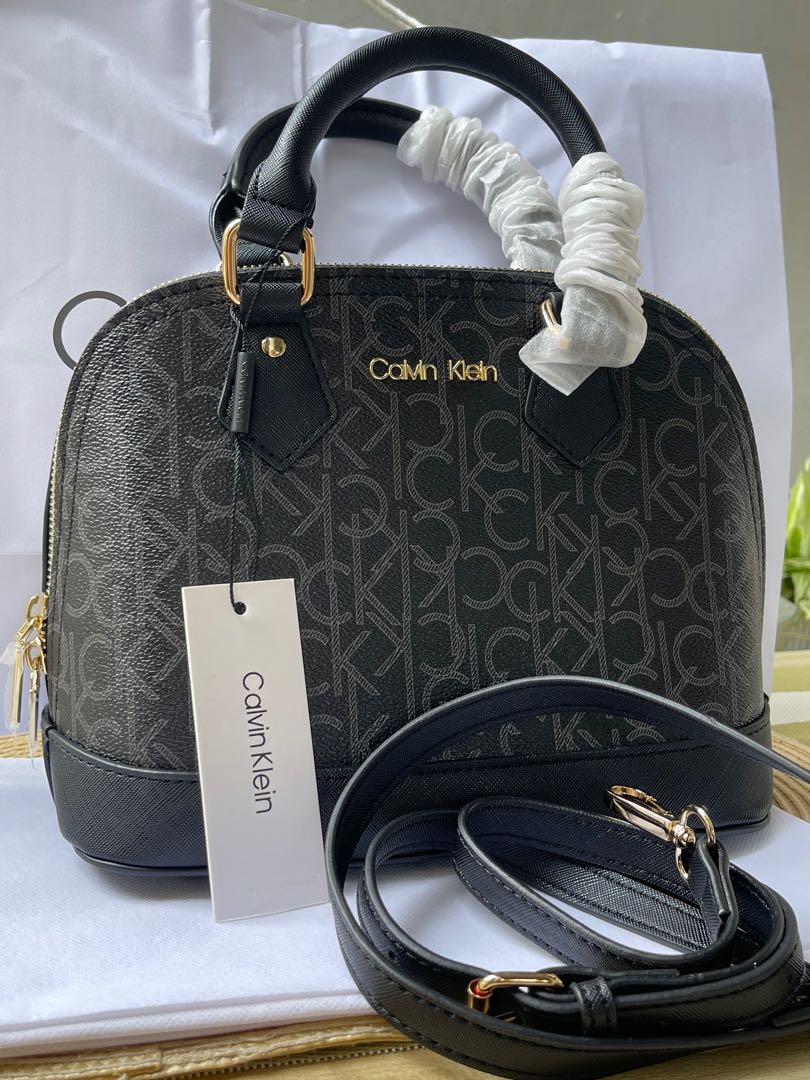 Calvin Klein US Black Satchel Signature Crossbody Bag