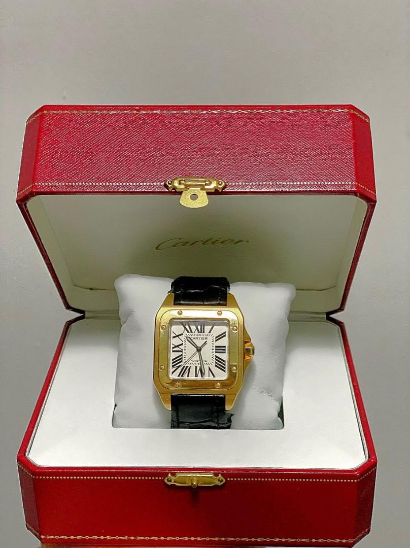 Cartier Santos 100 XL Yellow Gold Luxury Watches on Carousell