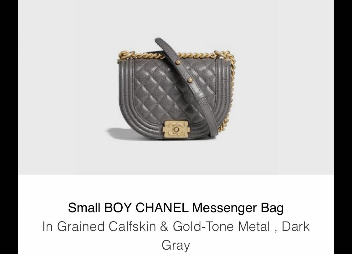 Chanel boy messenger bag in gray, Women's Fashion, Bags & Wallets
