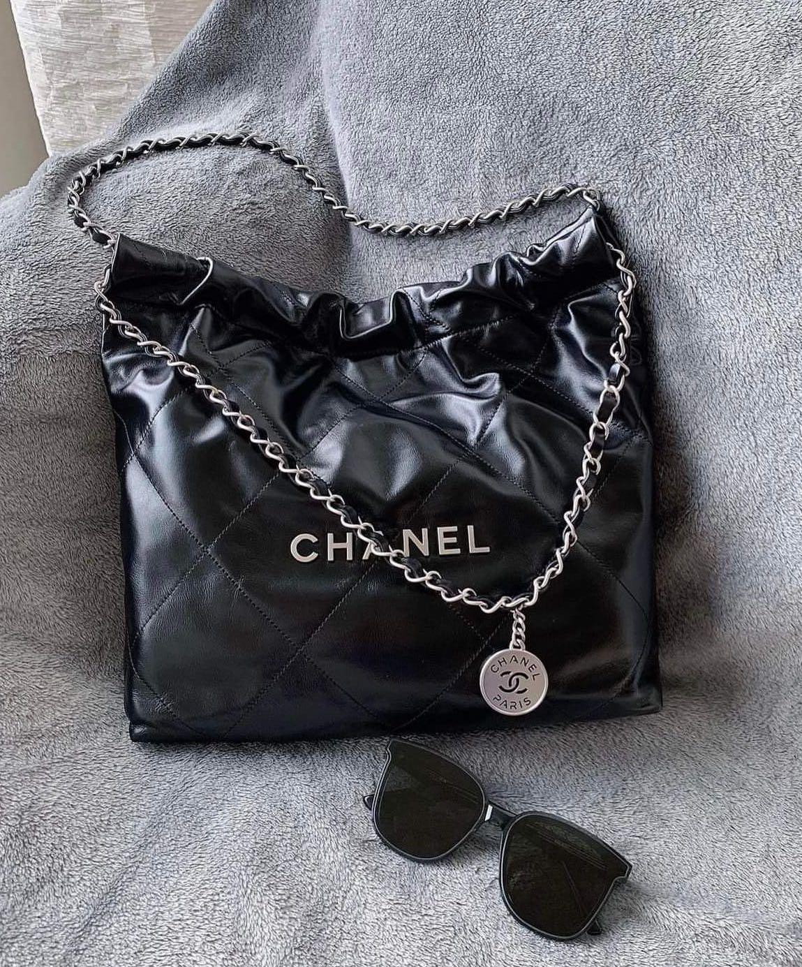 Chanel 2022 Small So Black 22 Hobo - Black Totes, Handbags - CHA937411