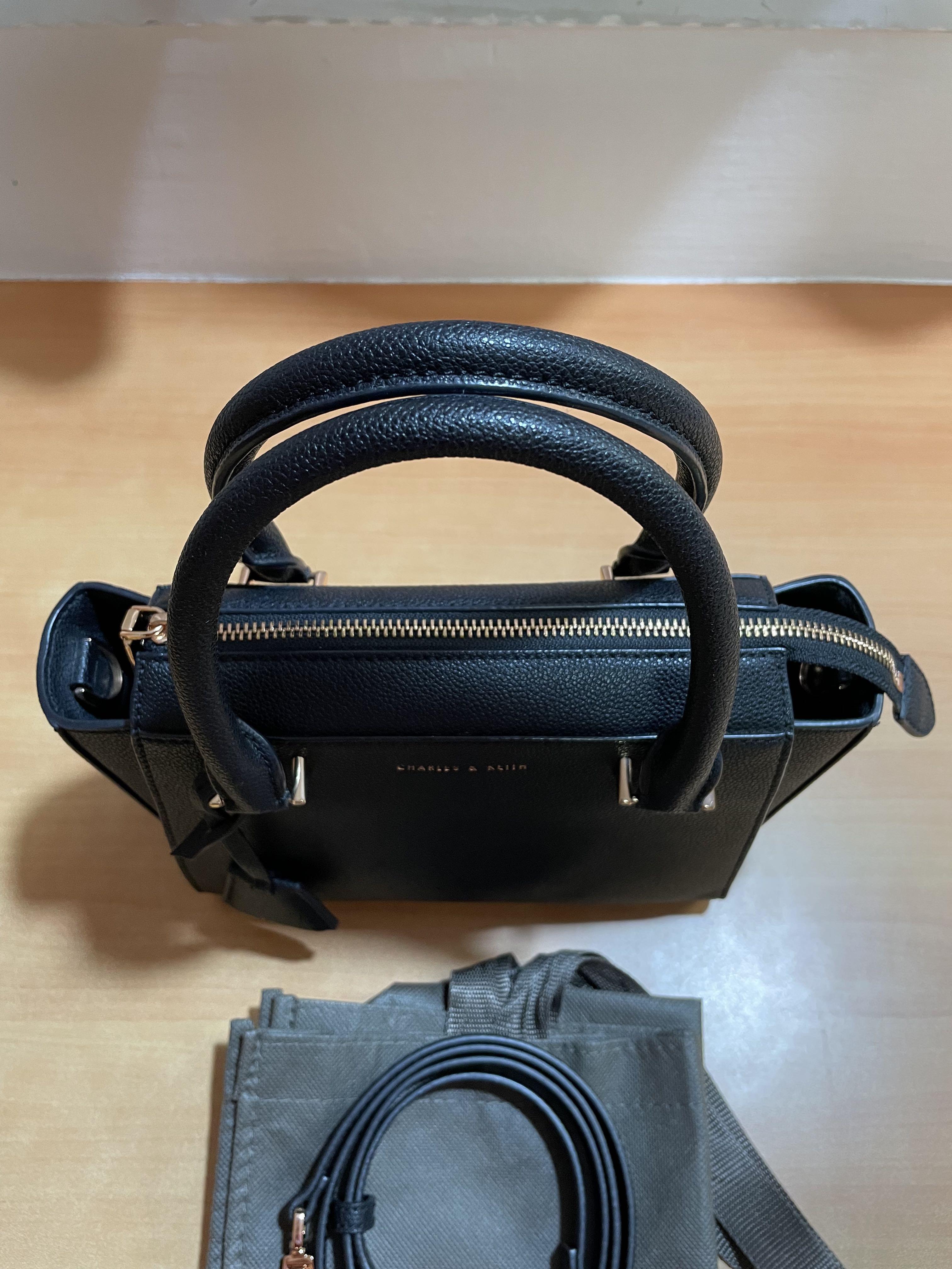 charles and keith bag Double Handle Trapeze Tote Black｜TikTok Search