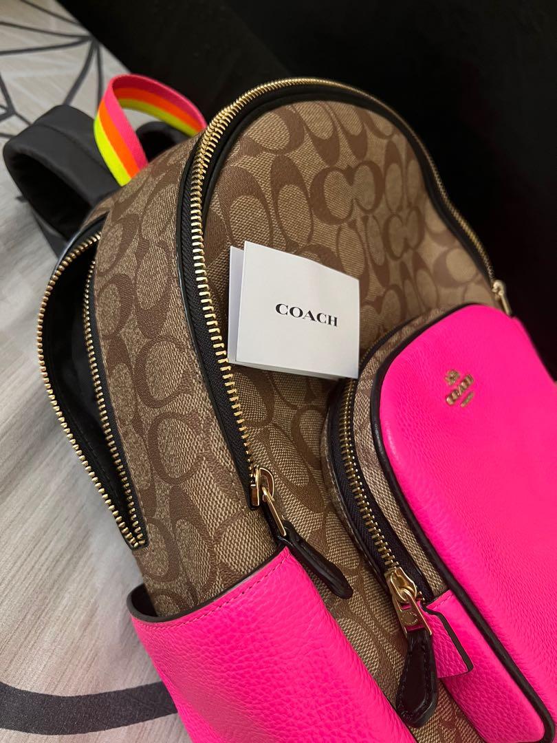 Coach Court Backpack (Neon Pink), Luxury, Bags u0026 Wallets on Carousell