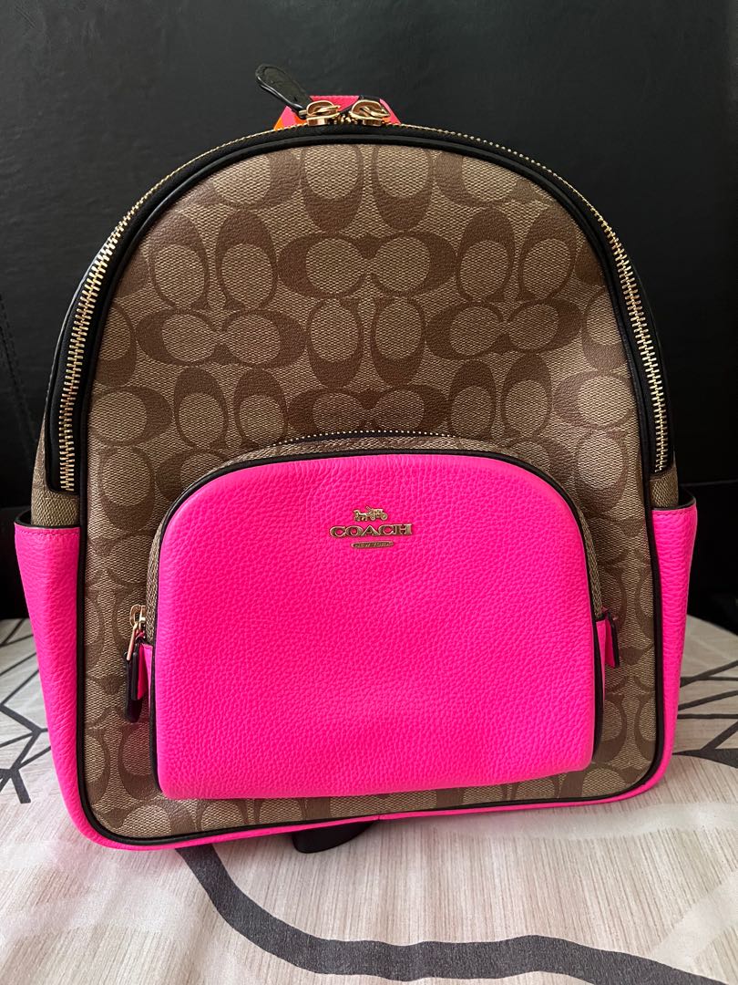 Coach Court Backpack (Neon Pink 