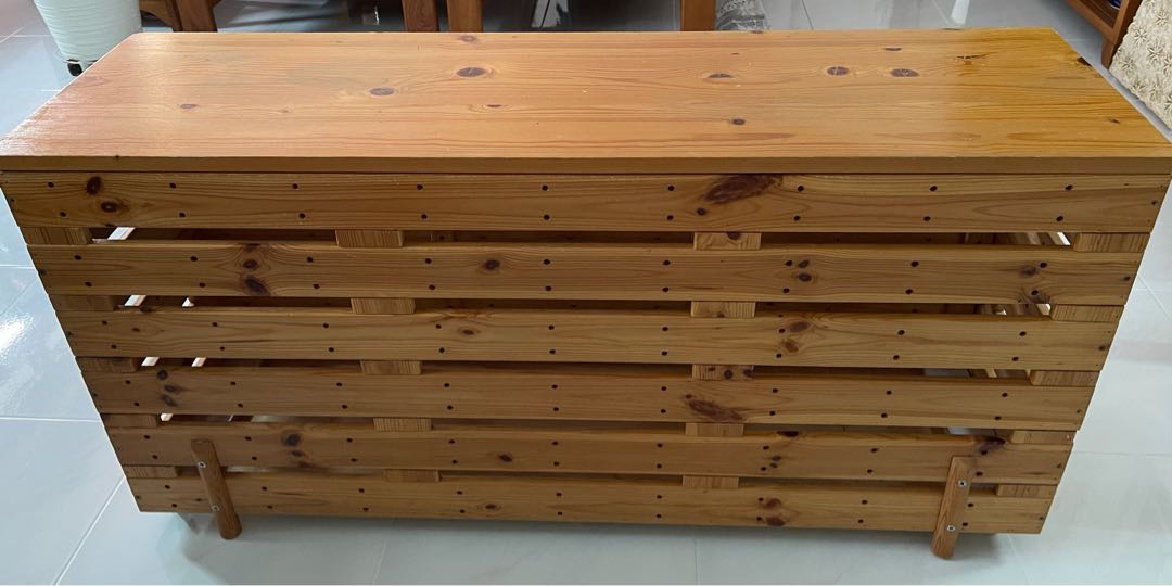 Custommade storage bench with wheels, Furniture & Home Living