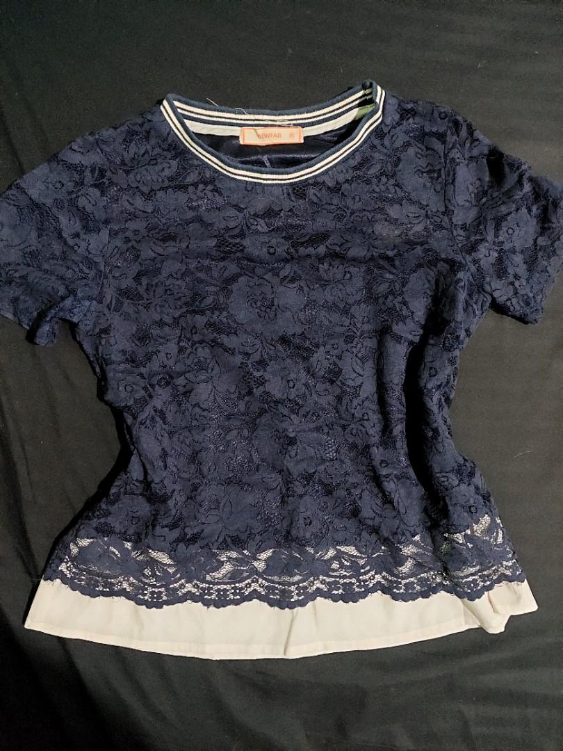 Dainty Lace Top from GTWFAB (Category: Blouses) located in Mandaluyong City. Submitted by polaming (Listing ID 1174242992, Image 1). Description: Bought at SM Dept. Store. Matibay yung Lace, di puchupuchu. Double-Lined except sleeves area 💖 one of my faves, but sadly di na kasya 😥.