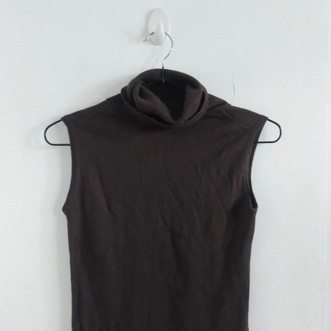 Dark Brown Sleeveness Knit Turtleneck (Category: Sleeveless) located in Angeles City. Submitted by greensstuff (Listing ID 1174311541, Image 2). Description: dm for sizing and more info.